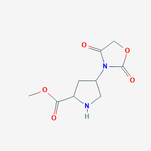 molecular formula C9H12N2O5 B1472064 Methyl 4-(2,4-dioxooxazolidin-3-yl)pyrrolidine-2-carboxylate CAS No. 1706429-99-3