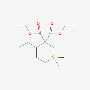 molecular formula C15H28O4Si B14720730 Diethyl 4-ethyl-1,1-dimethylsilinane-3,3-dicarboxylate CAS No. 17911-09-0
