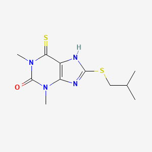 molecular formula C11H16N4OS2 B14720780 Theophylline, 8-isobutylthio-6-thio- CAS No. 6493-41-0