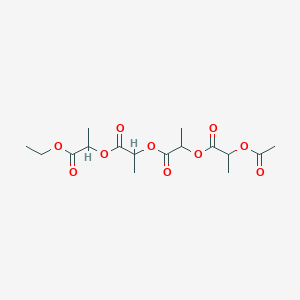 molecular formula C16H24O10 B14720828 Ethyl 2,5,8,11-tetramethyl-4,7,10,13-tetraoxo-3,6,9,12-tetraoxatetradecan-1-oate CAS No. 6288-26-2