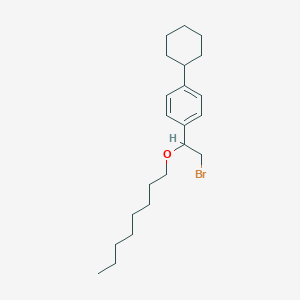 molecular formula C22H35BrO B14720877 alpha-(Bromomethyl)-p-cyclohexylbenzyl octyl ether CAS No. 21270-15-5