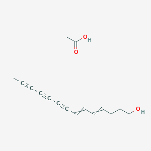 molecular formula C16H18O3 B14720882 Acetic acid;tetradeca-4,6-dien-8,10,12-triyn-1-ol CAS No. 6581-87-9