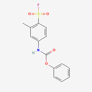 molecular formula C14H12FNO4S B14720898 phenyl N-(4-fluorosulfonyl-3-methyl-phenyl)carbamate CAS No. 21322-77-0