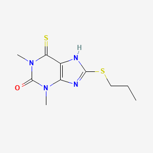 molecular formula C10H14N4OS2 B14720976 Theophylline, 8-propylthio-6-thio- CAS No. 6493-28-3