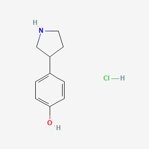 molecular formula C10H14ClNO B1472100 4-Pyrrolidin-3-yl-phenol hydrochloride CAS No. 1956356-22-1