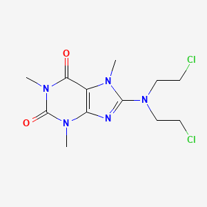 molecular formula C12H17Cl2N5O2 B14721155 8-[Bis(2-chloroethyl)amino]-1,3,7-trimethyl-3,7-dihydro-1h-purine-2,6-dione CAS No. 6326-68-7