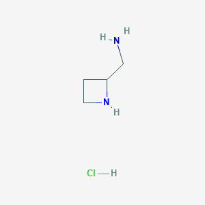 molecular formula C4H11ClN2 B1472122 C-Azetidin-2-yl-methylamine hydrochloride CAS No. 1187932-56-4
