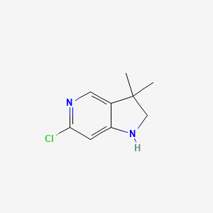 molecular formula C9H11ClN2 B1472139 6-Chloro-3,3-dimethyl-2,3-dihydro-1H-pyrrolo[3,2-c]pyridine CAS No. 1403899-44-4
