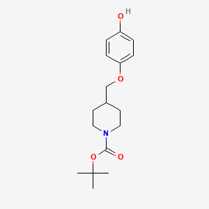 molecular formula C17H25NO4 B1472170 tert-Butyl 4-((4-Hydroxyphenoxy)methyl)piperidine-1-carboxylate CAS No. 1350060-40-0