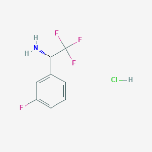molecular formula C8H8ClF4N B1472203 (S)-2,2,2-Trifluoro-1-(3-fluoro-phenyl)-ethylamine hydrochloride CAS No. 1391436-37-5