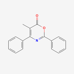 molecular formula C17H13NO2 B14722060 5-Methyl-2,4-diphenyl-6H-1,3-oxazin-6-one CAS No. 10488-97-8