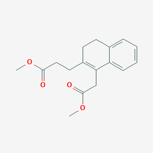 molecular formula C17H20O4 B14722683 Methyl 3-[1-(2-methoxy-2-oxoethyl)-3,4-dihydronaphthalen-2-yl]propanoate CAS No. 5472-19-5