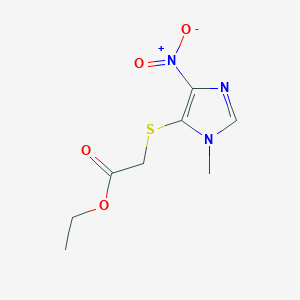 molecular formula C8H11N3O4S B14722694 Ethyl 2-(3-methyl-5-nitro-imidazol-4-YL)sulfanylacetate CAS No. 6954-33-2