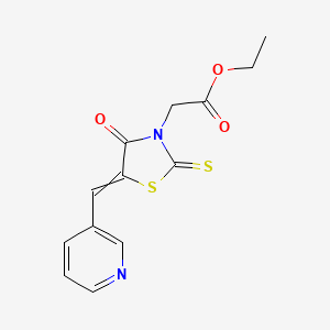 molecular formula C13H12N2O3S2 B14722831 Ethyl {4-oxo-5-[(pyridin-3-yl)methylidene]-2-sulfanylidene-1,3-thiazolidin-3-yl}acetate CAS No. 6141-96-4