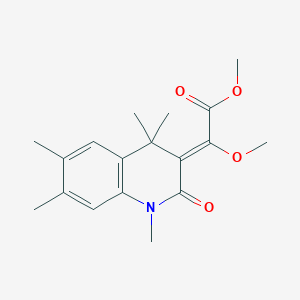 molecular formula C18H23NO4 B14723072 Methyl (2Z)-methoxy(1,4,4,6,7-pentamethyl-2-oxo-1,4-dihydroquinolin-3(2H)-ylidene)acetate CAS No. 5432-83-7