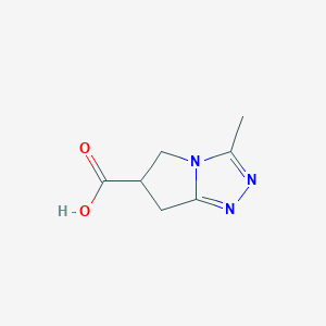 molecular formula C7H9N3O2 B1472332 3-Methyl-6,7-dihydro-5H-pyrrolo[2,1-c][1,2,4]triazole-6-carboxylic acid CAS No. 1555329-65-1