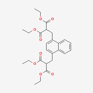 molecular formula C26H32O8 B14723333 Diethyl 2-[[4-(3-ethoxy-2-ethoxycarbonyl-3-oxopropyl)naphthalen-1-yl]methyl]propanedioate CAS No. 6337-44-6