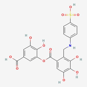 molecular formula C21H17NO12S B14723362 3,4-Dihydroxy-5-[(3,4,5-trihydroxy-2-{[(4-sulfophenyl)amino]methyl}benzoyl)oxy]benzoic acid CAS No. 6308-50-5