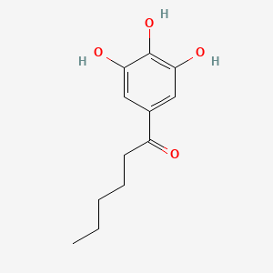 molecular formula C12H16O4 B14723396 1-(3,4,5-Trihydroxyphenyl)hexan-1-one CAS No. 6345-66-0