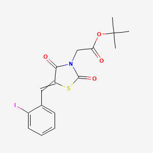 molecular formula C16H16INO4S B14723574 Tert-butyl 2-[5-[(2-iodophenyl)methylidene]-2,4-dioxo-thiazolidin-3-YL]acetate CAS No. 5530-37-0