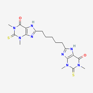 molecular formula C19H24N8O2S2 B14723633 Theophylline, 8,8'-pentamethylenebis(2-thio- CAS No. 6466-31-5