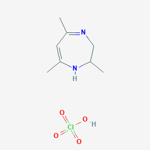 molecular formula C8H15ClN2O4 B14723664 perchloric acid;2,5,7-trimethyl-2,3-dihydro-1H-1,4-diazepine CAS No. 5769-48-2