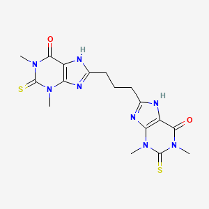 molecular formula C17H20N8O2S2 B14723695 Theophylline, 8,8'-trimethylenebis(2-thio- CAS No. 6466-29-1