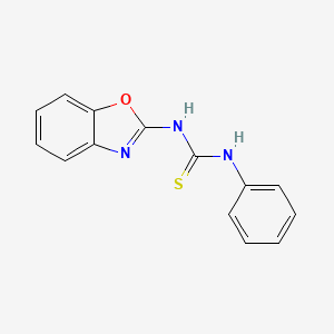 molecular formula C14H11N3OS B14723700 Thiourea, N-2-benzoxazolyl-N'-phenyl- CAS No. 13895-20-0