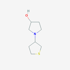 molecular formula C8H15NOS B1472371 1-(Tetrahydrothiophen-3-yl)pyrrolidin-3-ol CAS No. 1547108-51-9