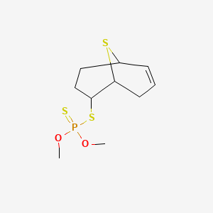 molecular formula C10H17O2PS3 B14723736 Phosphorodithioic acid, O,O-dimethyl S-9-thiabicyclo(3.3.1)non-6-en-2-yl ester CAS No. 6436-04-0