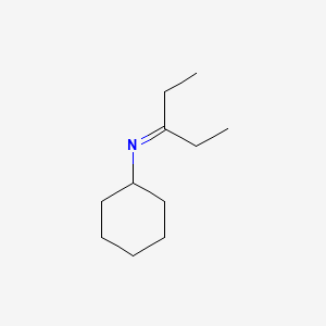 molecular formula C11H21N B14723877 Cyclohexanamine, N-(1-ethylpropylidene)- CAS No. 6125-73-1