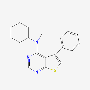 molecular formula C19H21N3S B14723899 N-cyclohexyl-N-methyl-5-phenylthieno[2,3-d]pyrimidin-4-amine CAS No. 6766-63-8