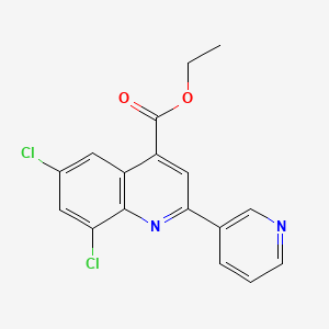 molecular formula C17H12Cl2N2O2 B14723920 Ethyl 6,8-dichloro-2-(pyridin-3-yl)quinoline-4-carboxylate CAS No. 6332-48-5