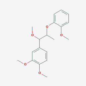 molecular formula C19H24O5 B14723925 1,2-Dimethoxy-4-[1-methoxy-2-(2-methoxyphenoxy)propyl]benzene CAS No. 10548-80-8