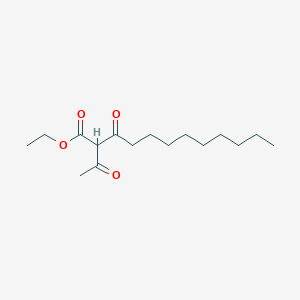 molecular formula C16H28O4 B14724087 Ethyl 2-acetyl-3-oxododecanoate CAS No. 13195-93-2