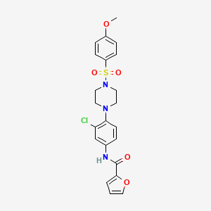 molecular formula C22H22ClN3O5S B14724148 N-{3-Chloro-4-[4-(4-methoxybenzene-1-sulfonyl)piperazin-1-yl]phenyl}furan-2-carboxamide CAS No. 6127-35-1