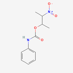 molecular formula C11H14N2O4 B14724153 Carbamic acid, phenyl-, (1-methyl-2-nitropropyl) ester CAS No. 6526-61-0