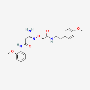 molecular formula C21H26N4O5 B14724366 3-Amino-N-(2-methoxyphenyl)-3-[(2-{[2-(4-methoxyphenyl)ethyl]amino}-2-oxoethoxy)imino]propanamide CAS No. 6609-55-8