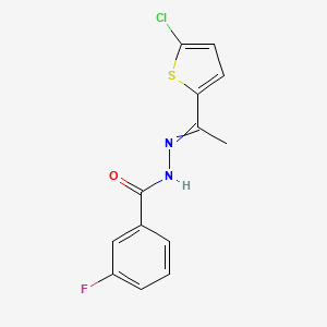 molecular formula C13H10ClFN2OS B14724383 N'-[1-(5-Chlorothiophen-2-yl)ethylidene]-3-fluorobenzohydrazide CAS No. 6376-42-7