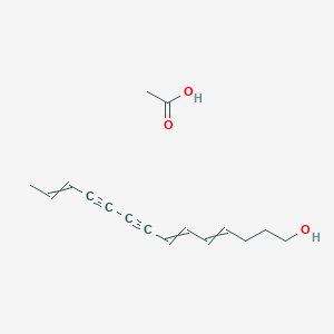 molecular formula C16H20O3 B14724522 Acetic acid;tetradeca-4,6,12-trien-8,10-diyn-1-ol CAS No. 13081-22-6