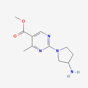 molecular formula C11H16N4O2 B1472453 Methyl 2-(3-aminopyrrolidin-1-yl)-4-methylpyrimidine-5-carboxylate CAS No. 1784098-31-2