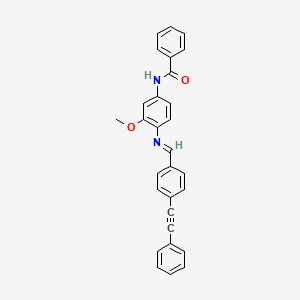 molecular formula C29H22N2O2 B14724631 N-[3-methoxy-4-[[4-(2-phenylethynyl)phenyl]methylideneamino]phenyl]benzamide CAS No. 5485-26-7
