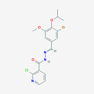 molecular formula C17H17BrClN3O3 B14724717 N-[(3-bromo-5-methoxy-4-propan-2-yloxy-phenyl)methylideneamino]-2-chloro-pyridine-3-carboxamide CAS No. 5431-20-9