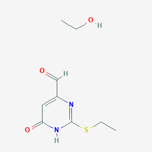 molecular formula C9H14N2O3S B14724955 ethanol;2-ethylsulfanyl-6-oxo-1H-pyrimidine-4-carbaldehyde CAS No. 5337-13-3