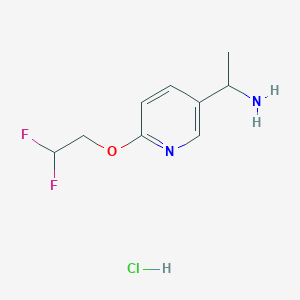 molecular formula C9H13ClF2N2O B1472533 1-[6-(2,2-Difluoroethoxy)-pyridin-3-yl]-ethylamine hydrochloride CAS No. 2197055-29-9