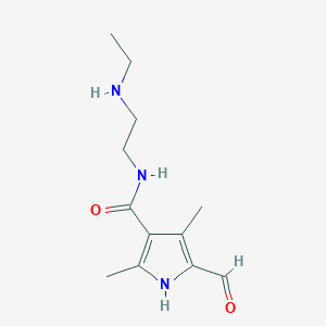 molecular formula C12H19N3O2 B1472545 N-[2-(ethylamino)ethyl]-5-formyl-2,4-dimethyl-1H-pyrrole-3-carboxamide CAS No. 356068-98-9