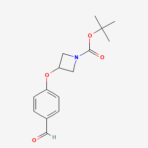 molecular formula C15H19NO4 B1472593 Tert-butyl 3-(4-formylphenoxy)azetidine-1-carboxylate CAS No. 696588-36-0