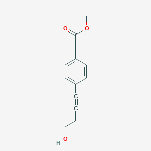 molecular formula C15H18O3 B014726 Methyl 2-[4-(4-hydroxybut-1-ynyl)phenyl]-2-methylpropanoate CAS No. 154825-93-1