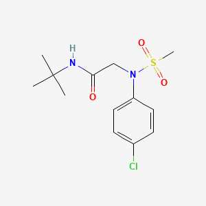 molecular formula C13H19ClN2O3S B14726106 N-tert-Butyl-2-[(4-chlorophenyl)(methanesulfonyl)amino]ethanimidic acid CAS No. 6182-84-9