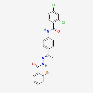 molecular formula C22H16BrCl2N3O2 B14726205 N-(4-{1-[2-(2-Bromobenzoyl)hydrazinylidene]ethyl}phenyl)-2,4-dichlorobenzamide CAS No. 6345-15-9